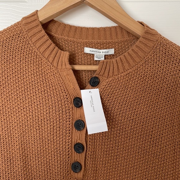 AE OVERSIZED HENLEY PULLOVER SWEATER - Picture 2 of 3